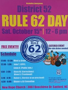 District 52 RULE 62 DAY @ New Hope Church | Sanford | North Carolina | United States