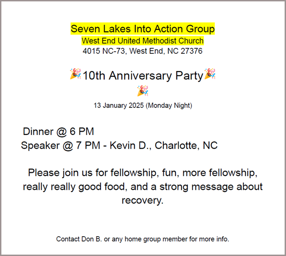 Seven Lakes Into Action Group 10th Anniversary